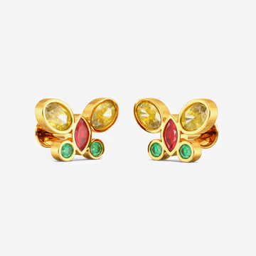 Elegant Flutter Gold Stud Earrings