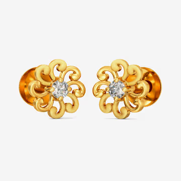 Gold Floral Studs